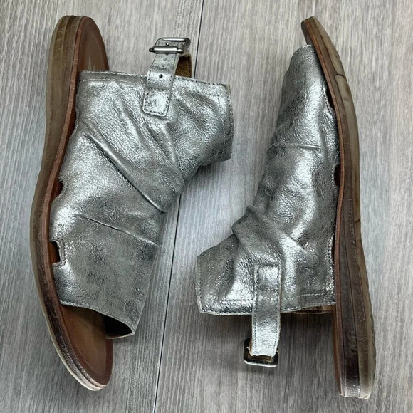 Miz Mooz Shoes - Miz Mooz Sandals Womens 36 US 5.5-6 Fallon Metallic Slingback Gladiator Silver